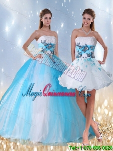 Pretty Multi Color Sweet 15 Quinceanera Dress with Appliques and Beading