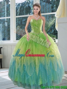 The Most Popular 2015 Sweet 15 Appliques and Ruffles Sweet 15 Dress