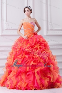 2014 Spring Beautiful Multi-color Sweetheart Beading and Ruching Quinceanera Dress