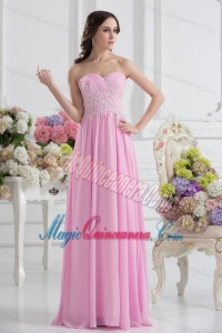 Empire Sweetheart Appliques Dama Dresses in Baby Pink
