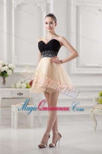 Sweetheart Organza Beading Organza Champagne Dresses for Dama