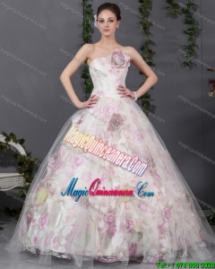 2015 Beautiful Multi Color Quinceanera Gowns with Hand Made Flowers