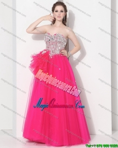 2015 Gorgeous Hot Pink Sweet Sixteen Dresses with Rhinestones