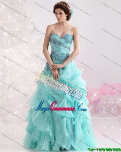 2015 Perfect Sweetheart Floor Length Quinceanera Dresses with Appliques