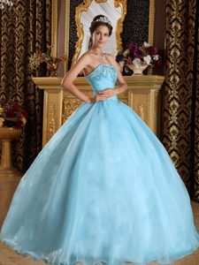 Beading Accent Light Blue Sweet Sixteen Quinceanera Dresses 2013