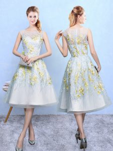 Wonderful Multi-color Sleeveless Embroidery Knee Length Quinceanera Court Dresses