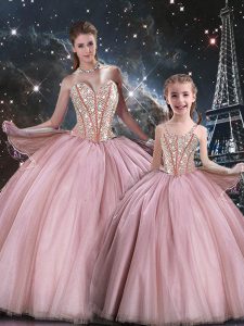 Sleeveless Beading Lace Up 15 Quinceanera Dress