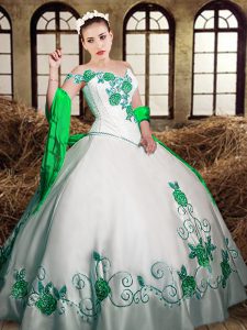 Great Taffeta Sleeveless Floor Length Quinceanera Dress and Embroidery
