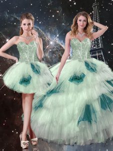 Floor Length Multi-color Ball Gown Prom Dress Sweetheart Sleeveless Lace Up