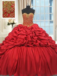Beauteous Red Quinceanera Dresses Sweetheart Sleeveless Brush Train Lace Up