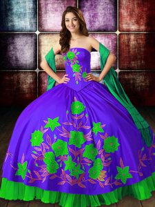 Great Multi-color Sleeveless Satin Lace Up Sweet 16 Dresses for Military Ball and Sweet 16 and Quinceanera