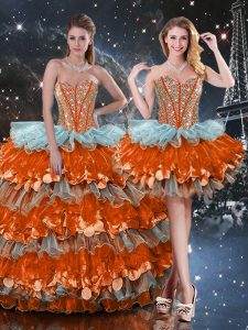 Floor Length Ball Gowns Sleeveless Multi-color Quinceanera Gowns Lace Up