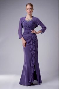 Classical Straps Sleeveless Chiffon Mother Of The Bride Dress Beading Zipper