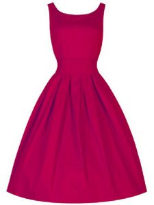 Comfortable Fuchsia Sleeveless Ruching Knee Length Vestidos de Damas