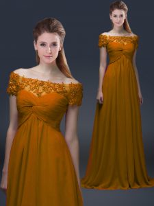 Fitting Short Sleeves Appliques Lace Up Mother Dresses