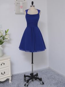 Royal Blue Damas Dress Prom and Party with Lace Straps Sleeveless Zipper