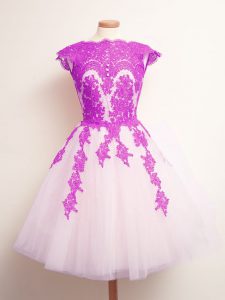 Multi-color Sleeveless Mini Length Appliques Lace Up Quinceanera Court of Honor Dress