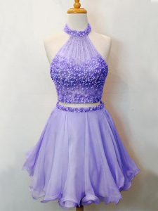 On Sale Organza Sleeveless Knee Length Vestidos de Damas and Beading