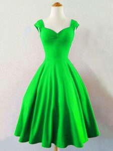Sleeveless Knee Length Ruching Lace Up Quinceanera Dama Dress