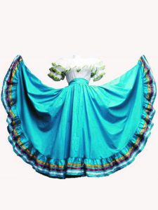 Aqua Blue Ball Gowns Taffeta Off The Shoulder Short Sleeves Ruffled Layers Floor Length Lace Up Quinceanera Dresses