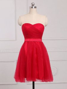 Admirable Sleeveless Zipper Mini Length Ruching Court Dresses for Sweet 16