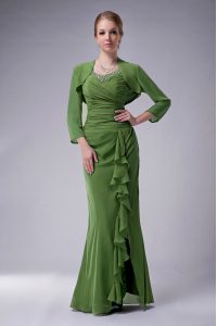 Most Popular Sleeveless Zipper Floor Length Beading Mother Of The Bride Dress