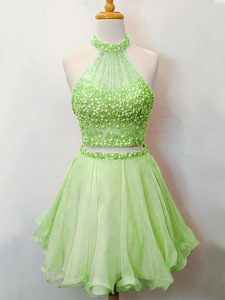 Sexy Sleeveless Beading Lace Up Vestidos de Damas