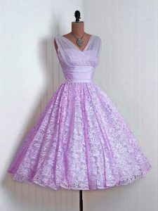 Pretty Lace Sleeveless Mini Length Dama Dress and Lace