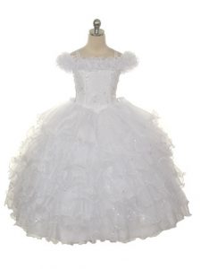 Sleeveless Ruffles and Ruffled Layers Lace Up Evening Gowns