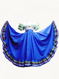 Clearance Royal Blue Short Sleeves Ruffled Layers Floor Length Quinceanera Gowns