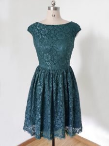 Scoop Cap Sleeves Lace Quinceanera Dama Dress Lace Lace Up