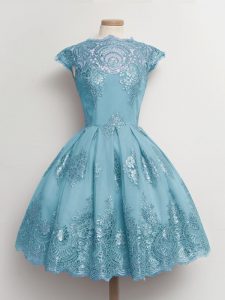 Traditional Cap Sleeves Lace Lace Up Quinceanera Dama Dress