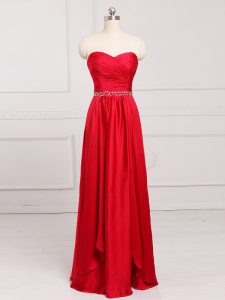 Hot Selling Red Sleeveless Taffeta Zipper Dama Dress for Quinceanera for Prom and Party and Wedding Party