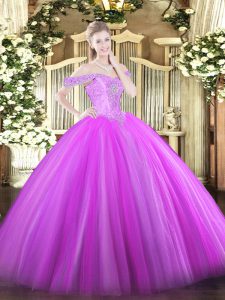 Fancy Tulle Sleeveless Floor Length Quince Ball Gowns and Beading