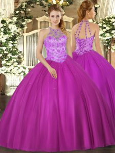 Satin Sleeveless Floor Length Sweet 16 Quinceanera Dress and Beading