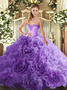 Glorious Floor Length Ball Gowns Sleeveless Lavender Quinceanera Dress Lace Up