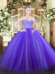 Sleeveless Beading and Lace Zipper Vestidos de Quinceanera