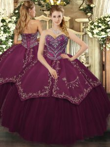 Sleeveless Beading and Pattern Lace Up 15th Birthday Dress