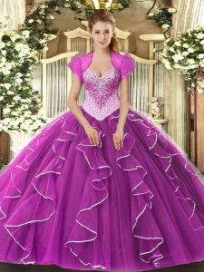 Sleeveless Beading Lace Up Quinceanera Dresses