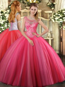 High Class Sleeveless Lace Up Floor Length Beading Sweet 16 Quinceanera Dress