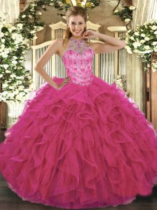 Sleeveless Beading and Embroidery Lace Up Quinceanera Gowns