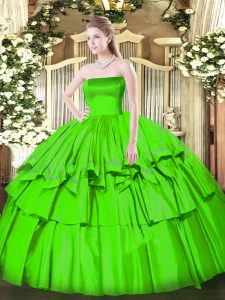 Sleeveless Ruffled Layers Floor Length Quinceanera Gown