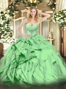 Enchanting Sleeveless Beading and Ruffles Lace Up Sweet 16 Quinceanera Dress