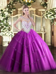 Sleeveless Beading and Appliques Zipper Quinceanera Dresses