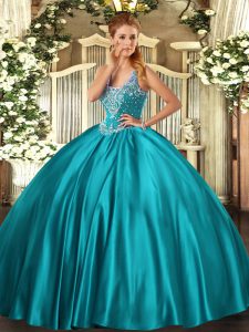 Sleeveless Beading Lace Up Quinceanera Dress