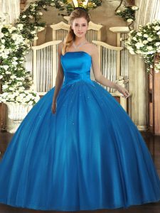 Dynamic Baby Blue Sleeveless Ruching Floor Length Ball Gown Prom Dress