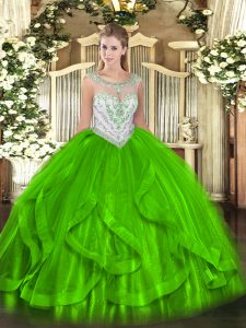 Floor Length Ball Gowns Sleeveless Quince Ball Gowns Zipper