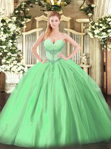 Sleeveless Beading Floor Length Quinceanera Dress