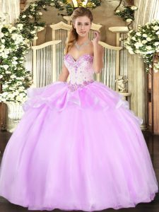 Chic Sleeveless Beading Lace Up Quinceanera Gowns