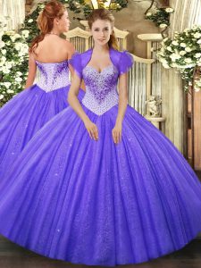 Elegant Sleeveless Beading Lace Up Quinceanera Gowns